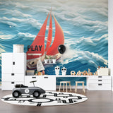 Street art mural wallpaper bringing urban flair to a modern living room with colorful graffiti elements