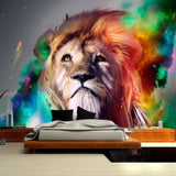 Urban graffiti portrait mural bringing creative energy to teen bedroom with desk setup