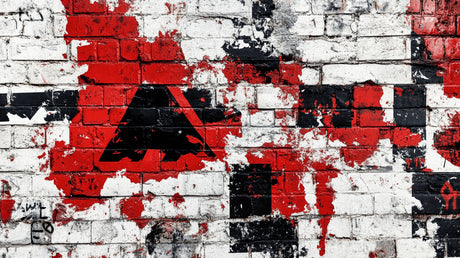 Street art graffiti design file showing detailed red and black urban pattern