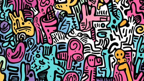 Street art graffiti wallpaper design file showing vibrant color pattern and artistic details