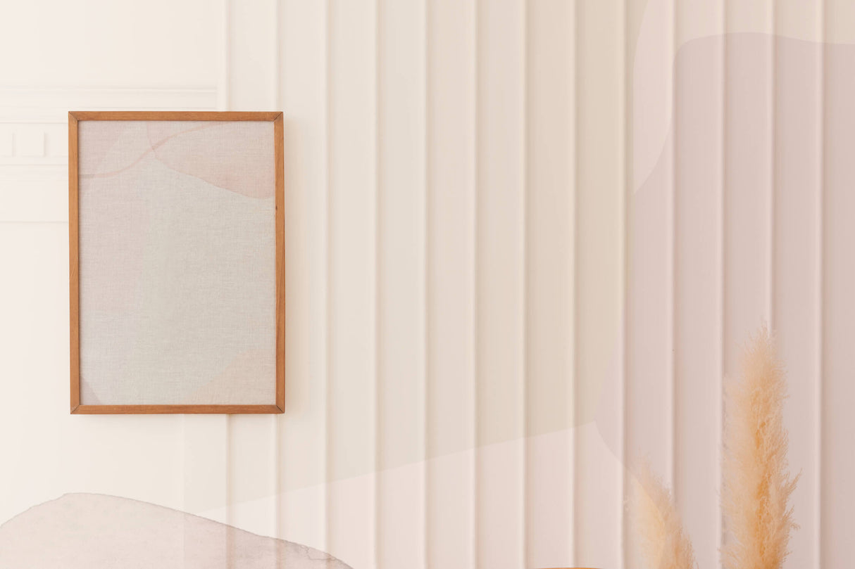 Beige linear stripe wallpaper design file showing pattern detail and texture