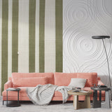 Vertical green stripes in a home office setting, adding professional elegance