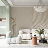 Vertical striped wallpaper in dining room showing elegant texture and pattern flow