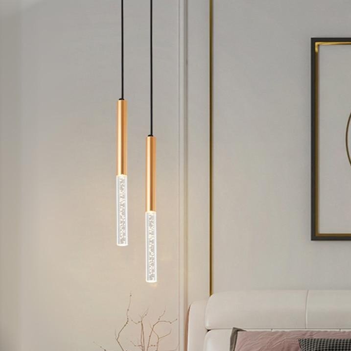 Modern LED Pendant Light  Crystal Aluminum Tube Design - Product example