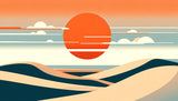 Minimalist desert sunset wallpaper design file showing geometric shapes and warm color palette
