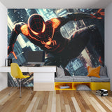 Comic book themed wall design showcased in kids study area