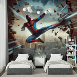 Dynamic action wallpaper transforming playroom into adventure zone