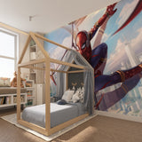 Urban hero wallpaper making statement in contemporary home office