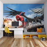 Superhero mural adding excitement to a child's reading nook corner