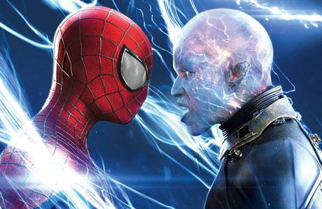 Spider-Man battle scene wallpaper design file showing detailed web patterns and energy effects