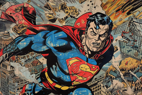 Comic book superhero design file showing full pattern detail and vivid colors