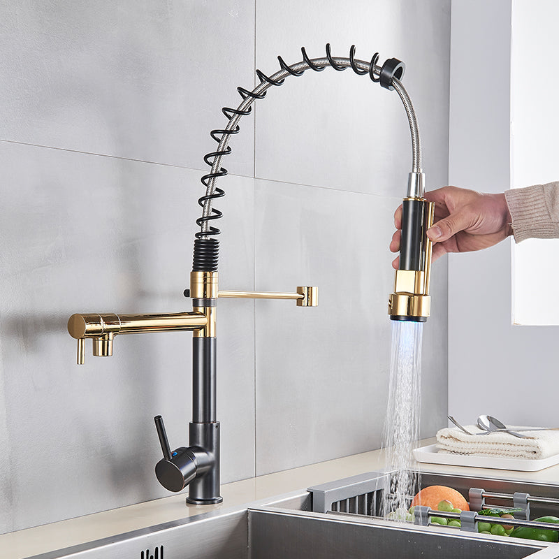 Professional Kitchen Faucet  LED Temperature Display Spring Spout - Product detail 6