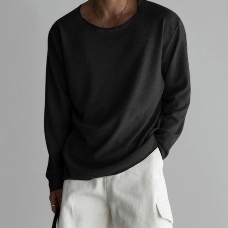 Essential Crew Neck Sweatshirt  Minimalist Cotton Blend Design - Product showcase
