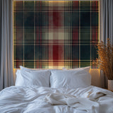 Vintage tartan pattern adding warmth to a traditional bedroom