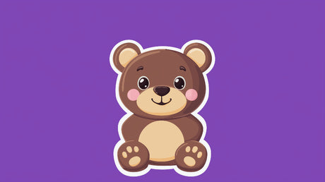 Teddy Bear Wallpaper design file showing the complete pattern with purple background