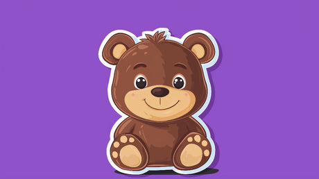 Teddy Bear Wallpaper design file showing detailed cartoon bear pattern on purple background