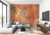 Stone texture mural in hallway with natural light
