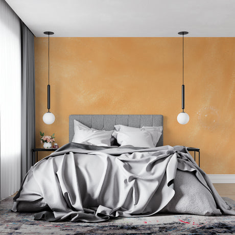 Terracotta textured wallpaper in modern living room creating warm, inviting atmosphere