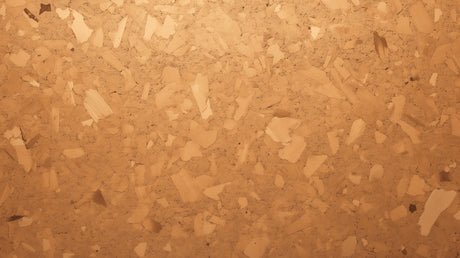 Natural cork pattern mural adding organic feel to home office space with desk setup