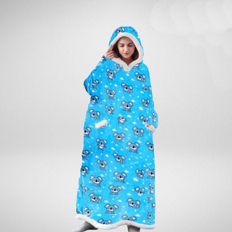 Oversized Hooded Blanket  Sherpa Lined Microfleece Design - Product detail 10