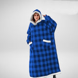 Oversized Hooded Blanket  Sherpa Lined Microfleece Design - Product detail 9