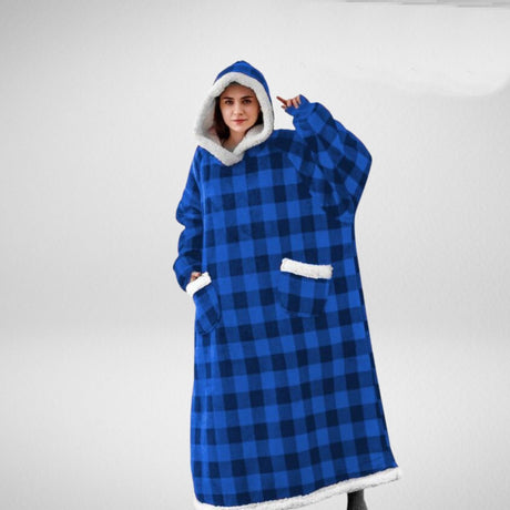Oversized Hooded Blanket  Sherpa Lined Microfleece Design - Product detail 9