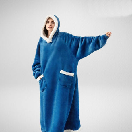 Oversized Hooded Blanket  Sherpa Lined Microfleece Design - Product detail 6