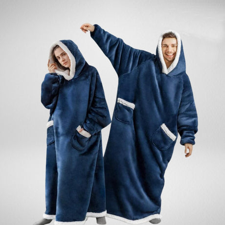Oversized Hooded Blanket  Sherpa Lined Microfleece Design - Detailed view