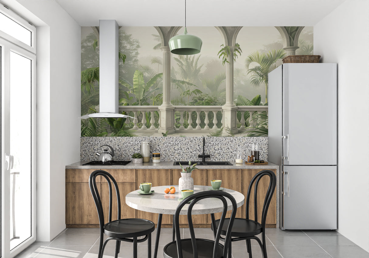 3D Tiger Wall Mural making statement in office space with minimalist furniture