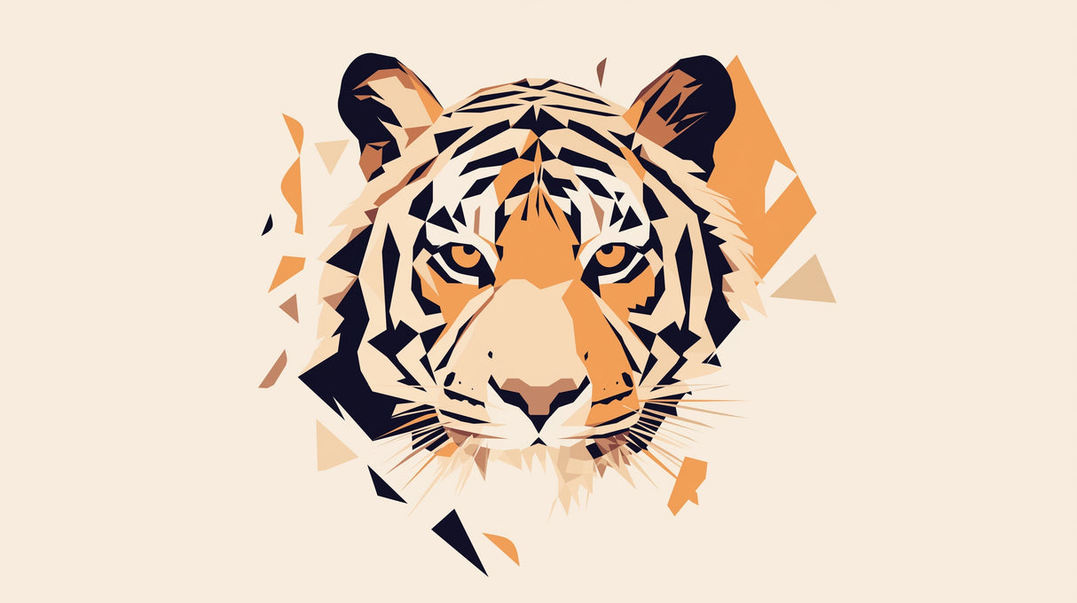 Geometric Tiger wallpaper design file showing detailed pattern and color scheme