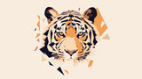Geometric Tiger wallpaper design file showing detailed pattern and color scheme