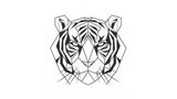 Geometric tiger pattern design file showing detailed black and white angular shapes