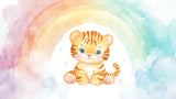 Baby Tiger Rainbow Watercolor design file showing intricate pattern details
