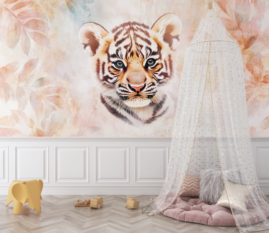 Jungle theme mural in daycare showing durability and kid-friendly design