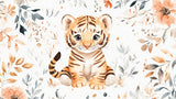 Watercolor Tiger and Floral design file showing intricate pattern details and soft color palette
