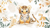 Watercolor Tiger design file showing detailed forest friends pattern and soft color palette