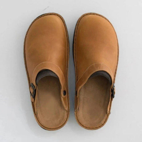 Comfort Leather Clogs  Adjustable Buckle Design - Product example