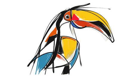 Abstract Toucan wallpaper design file showing vibrant colors and artistic brushstrokes
