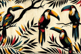 Toucan wallpaper design file showing detailed tropical birds and black foliage pattern