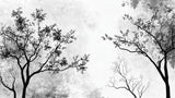 Black and white tree branch wallpaper design file showing intricate branch pattern detail