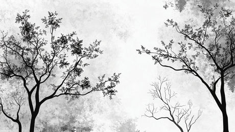Black and white tree branch wallpaper design file showing intricate branch pattern detail