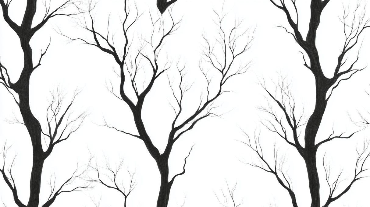 Black tree silhouette design file showing intricate branch pattern on white background