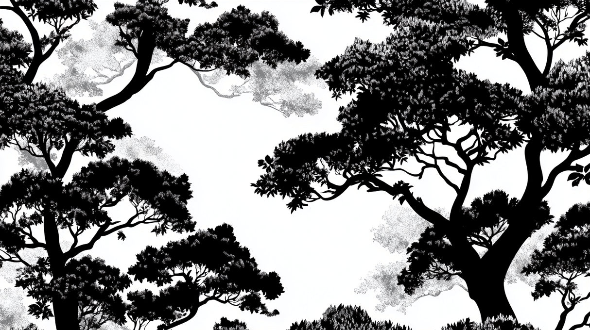 Black and white tree silhouette design file showing intricate branch pattern