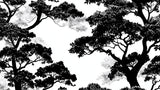 Black and white tree silhouette design file showing intricate branch pattern