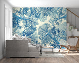 Forest Canopy Wallpaper in meditation room showing ceiling height effect