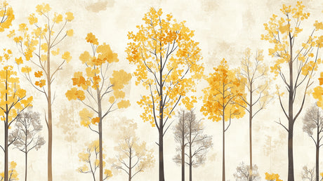 Golden autumn tree wallpaper design file showing detailed leaf pattern and branch elements