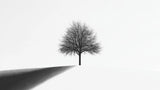 Black and white minimalist tree design file showing detailed branch patterns and clean background
