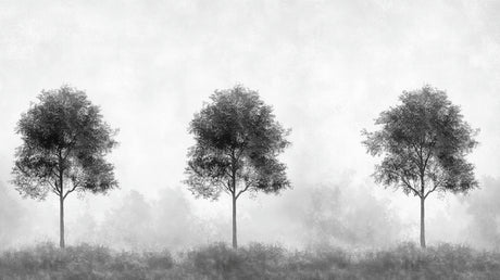 Design file showing detailed grey and black forest pattern with misty background effect
