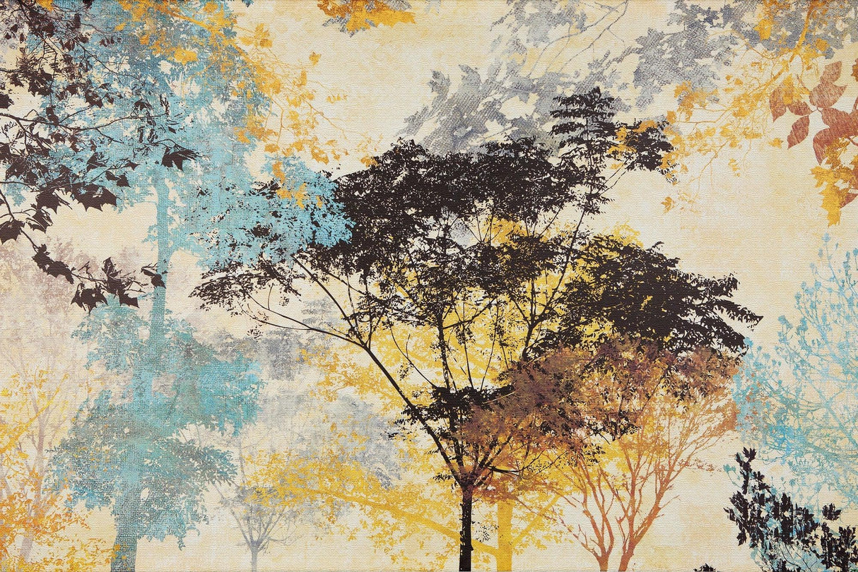 Watercolor tree design file showing detailed branch patterns and gold-blue color blend