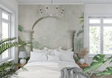Tropical column wallpaper adding luxury touch to entrance hall